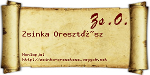 Zsinka Oresztész névjegykártya